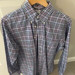 Brooks Brothers Blue and White Casual Button Down Shirt